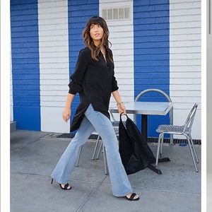 Express Pleated Shoulder Tunic Shirt